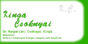 kinga csoknyai business card